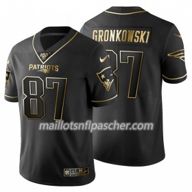 Maillot New England Patriots Rob Gronkowski 87 Nike Noir Golden Edition 100th - Homme